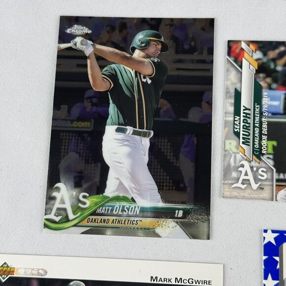 Oakland A’s 12 Card Lot NM Eric Chavez Auto Best Authentic Murphy RC Matt Olson - Picture 9 of 13